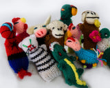 group of cute handknit characters filled with honeysuckle and catnip blend, variety of characters from all kinds of animals to Spiderman