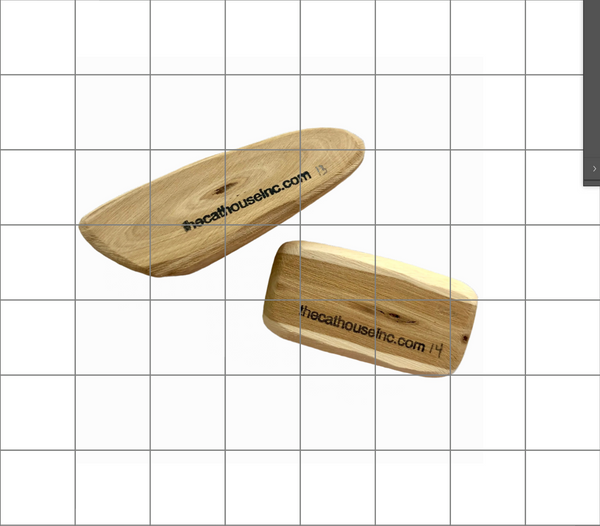 2 honeysuckle wood chunks in the 12-15g size, more 3D than slices, with at least 2 exposed surfaces, different shapes & dimensions within the weight size, shown here 13g and 14g 