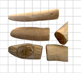 Chunks of Honeysuckle wood in weight range 50-59g, shown here on 1" grid so you can get an idea of the variety of shapes and size, shown on flip side