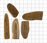 Chunks of Honeysuckle wood in weight range 50-59g, shown here on 1" grid so you can get an idea of the variety of shapes and size 