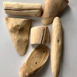 honeysuckle wood chunks of all different shapes and sizes within the 60-69g range, as seen flip side