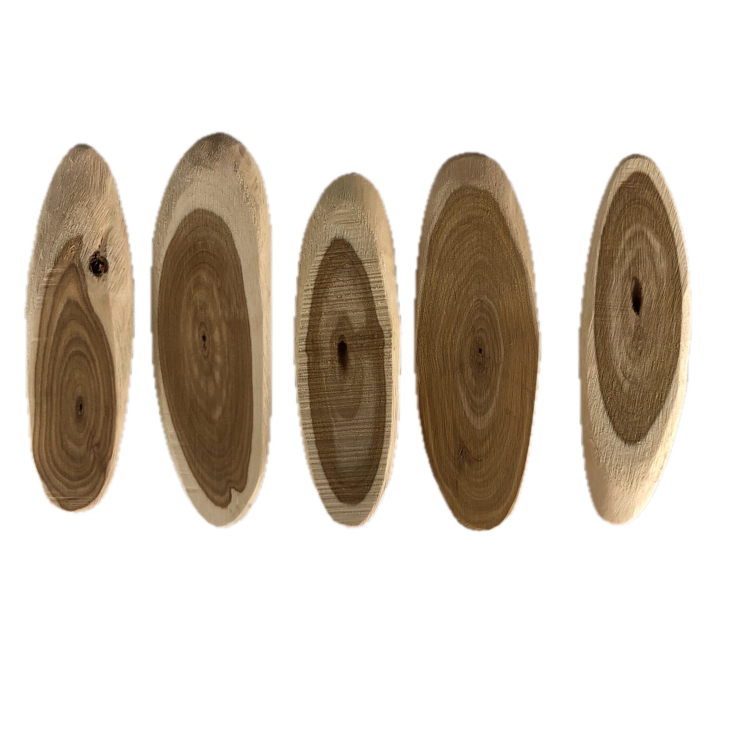 slices of Honeysuckle wood, pieces range in weight from 8-11g, one of our most popular sizes, seen here on flip side