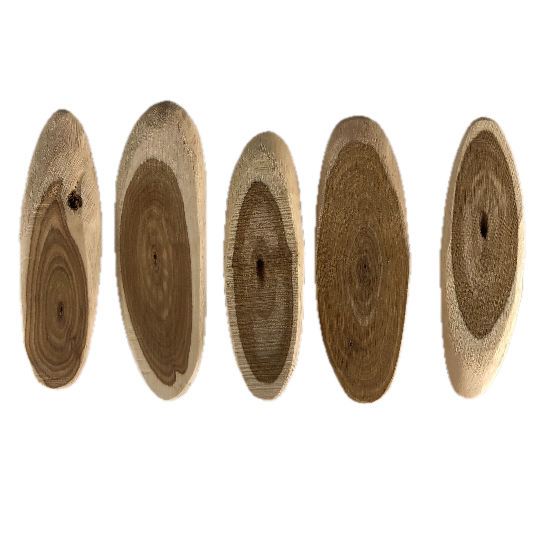 slices of Honeysuckle wood, pieces range in weight from 8-11g, one of our most popular sizes, seen here on flip side