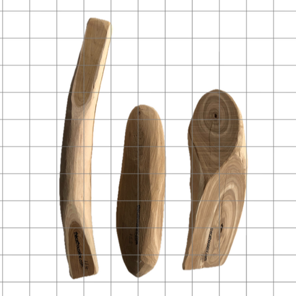 sticks of Honeysuckle wood, pieces range in shape, size and weight in the 120g range, seen here against a 1" grid for size reference