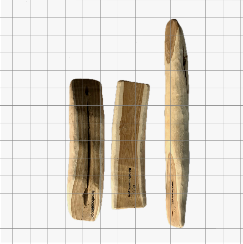 a few sticks of Honeysuckle wood, pieces range in shape, size and weight in the 200g range, seen here against a 1" grid for size reference