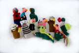 knit animal characters about 3" stuffed with honeysuckle and catnip - spiderman, chicken, pig, cat, monkey, alligator