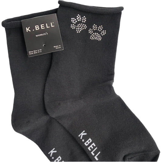 personal favourite K. Bell brand socks – black with roll top and 2 rhinestone paw prints, super cute and really nice to wear