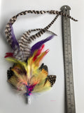 colourful handmade feather butterfly to attach to wand or fishing rod, approx. 4" x 4"