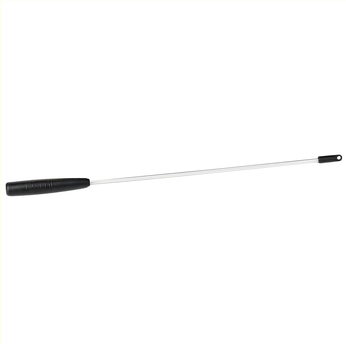 black handle, clear rod, 20" long. The RompiCatz classic rod is made to be used with all RompiCatz Critter Collector or Neko Flies toy attachments. The ergonomic handle is comfortable to hold for extended play sessions, and the plastic hook makes changing attachments easier.