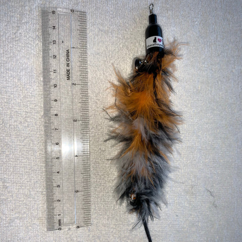 boa feather cat toy with satin string tail